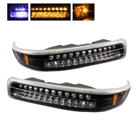 2000 - 2002 Chevy Silverado HD LED Bumper Lights - Black