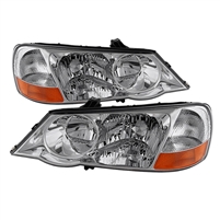 2002 - 2003 Acura TL OEM Style Headlights - Chrome