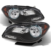 2008 - 2012 Chevy Malibu Crystal Headlights - Black