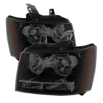 2007 - 2014 Chevy Tahoe Crystal Headlights - Black/Smoke