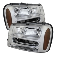 2002 - 2009 Chevy TrailBlazer Crystal Headlights - Chrome