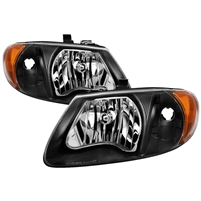 2001 - 2007 Dodge Caravan / Grand Caravan Crystal Headlights - Black