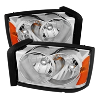 2005 - 2007 Dodge Dakota Crystal Headlights - Chrome