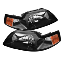 1999 - 2004 Ford Mustang OEM Style Headlights - Black