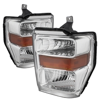 2008 - 2010 Ford Super Duty OEM Style Headlights - Chrome