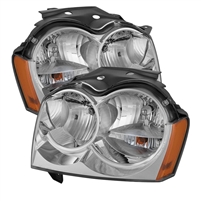 2005 - 2007 Jeep Grand Cherokee Crystal Headlights - Chrome