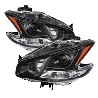 2009 - 2014 Nissan Maxima Crystal Headlights - Black