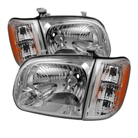 2005 - 2006 Toyota Tundra Double Cab OEM Style Headlights + Corner Lights - Chrome