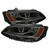 2011 - 2014 Volkswagen Jetta Amber Crystal Headlights - Smoke