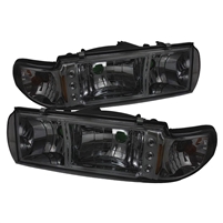 1991 - 1996 Chevy Caprice Crystal DRL 1PC Headlights - Smoke