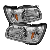 2001 - 2004 Toyota Tacoma 1PC Crystal DRL Headlights W/ Black Trim - Chrome