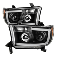 2008 - 2013 Toyota Sequoia Projector LED Light Bar Headlights - Black