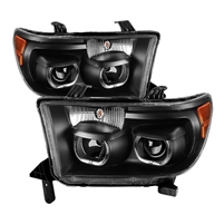 2008 - 2013 Toyota Sequoia Projector LED Halo Headlights - Black