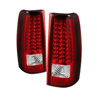 2003 - 2007 Chevy Silverado HD LED Tail Lights - Red/Clear