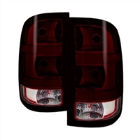 2007 - 2014 GMC Sierra HD OEM Style Tail Lights - Red/Smoke