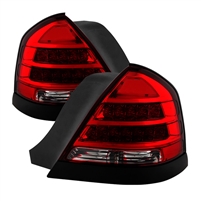 1998 - 2011 Ford Crown Victoria Police Interceptor LED tail lights - Red/Clear