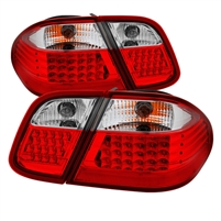 1997 - 2002 Mercedes CLK LED Tail Lights - Red/Clear