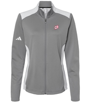 LADIES' ADIDASÂ® TEXTURED MIXED MEDIA FULL-ZIP JACKET