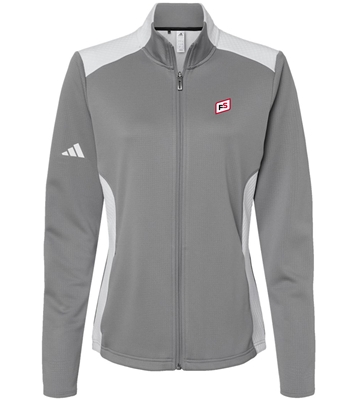 LADIES' ADIDASÂ® TEXTURED MIXED MEDIA FULL-ZIP JACKET