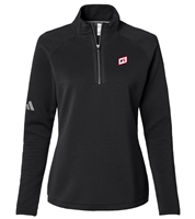 LADIES' ADIDASÂ® SPACER 1/4 ZIP PULL OVER