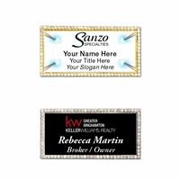 1.5x3 Full Color Bling Rhinestone Name Badge