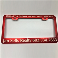 Personalized Anodized Aluminum License Plate Frames