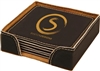 Black/Gold Square Coasters Set of 6