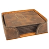 Rustic/Gold Square Coasters Set of 6