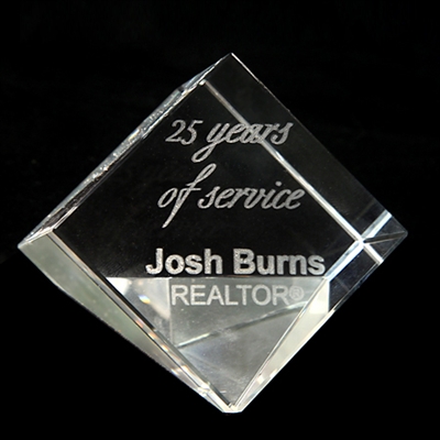 Engraved Crystal Paperweight