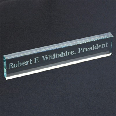Engraved Glass Desk Name Bar