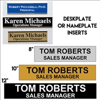 Inserts for Nameplate or Deskplate