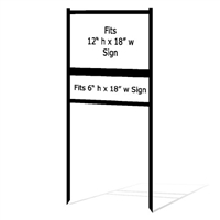 Metal Sign Frame w Single Rider 12" x 18"