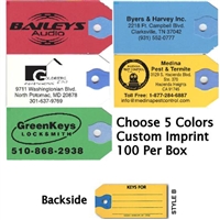 Printed Paper Key Tags - 100 Per Box | Sanzo Specialties