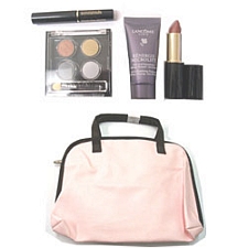 Lancome Travel Makeup Set Renergie Microlift + Eye Shadow + Lipstick + Mascara 5 pc:  Eye Shadow + Lipstick + Mascara + Renergie Microlift + Travel Bag