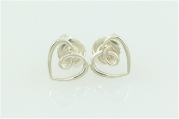 silver heart earrings, heart earrings