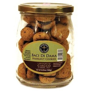 Baci di Dama Filled Hazelnut Cookies in Jar