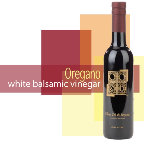 Bottle of Oregano White Balsamic Vinegar