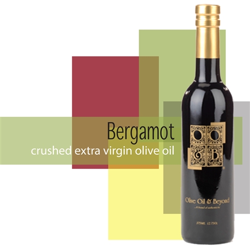 Bottle of Crushed Whole Fruit Bergamot Extra Virgin Olive Oil, Organic