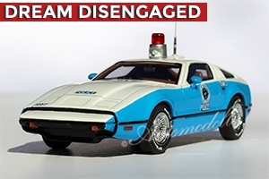 1974 Bricklin SV1 Standard Edition for Scottsdale Police Team 2 in White over Blue 1:43
Certificate Hand-Signed by Malcolm Bricklin