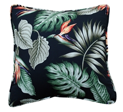 Black Birds of Paradise Throw Pillow Cover