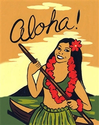 Hula Girl Aloha Sign