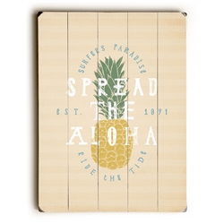 Aloha Pineapple Wood Sign