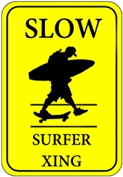 Surfer Crossing Sign