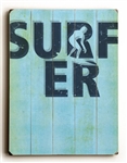 Surfer Outline Wood Sign