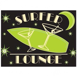 Surfer's Lounge Metal Sign