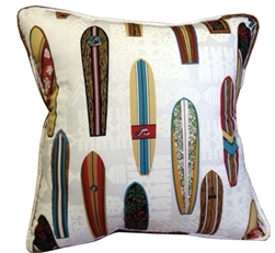 White Surfboards Throw Pillow