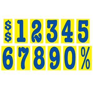 5Â½ Inch Blue & Yellow Mid-Size Windshield Numbers