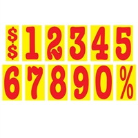 5Â½ Inch Red & Yellow Mid-Size Windshield Numbers