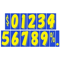 7Â½ Inch Yellow and Blue Numbers