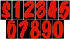 7Â½ Fire Red Designer Numbers